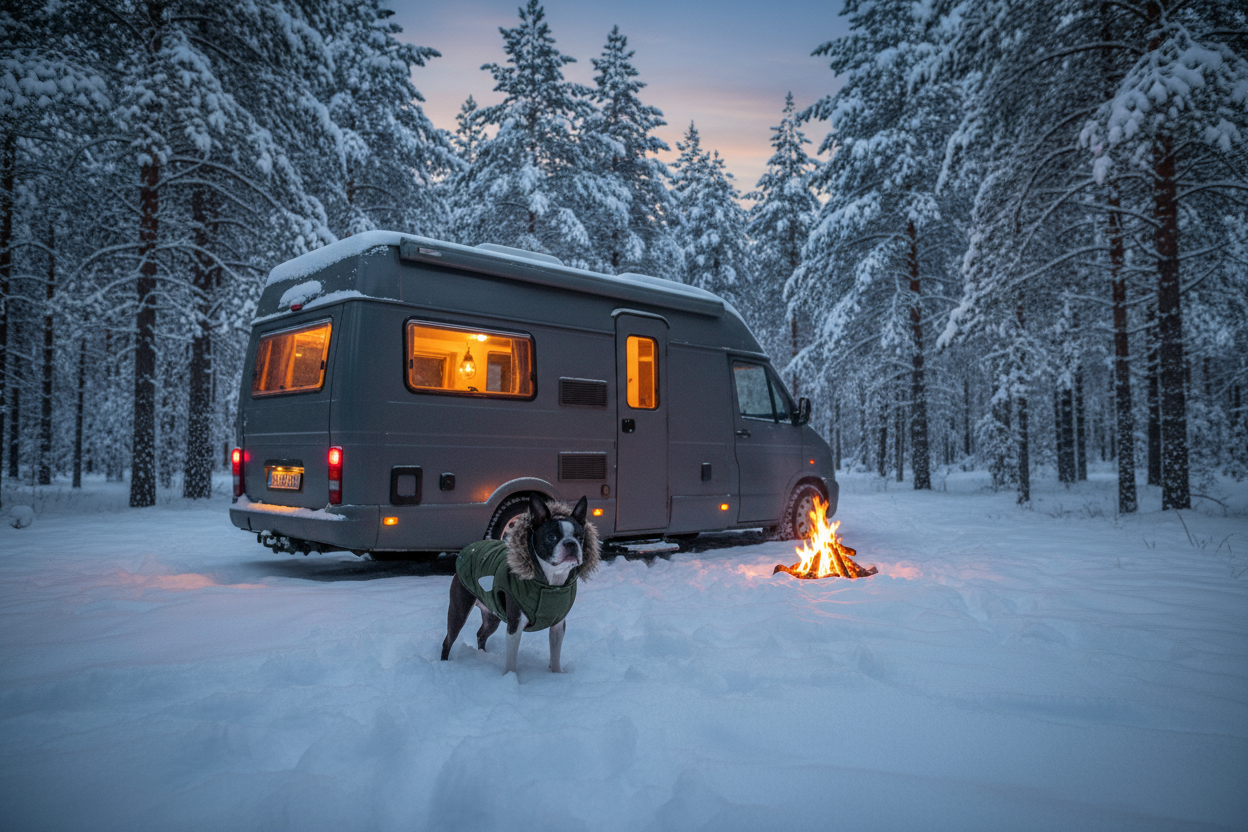Vinter med hund | Täcken och vinterutrustning
