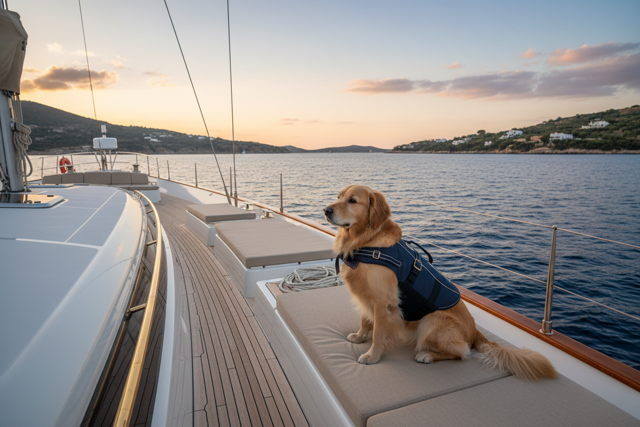 Hund på båt 